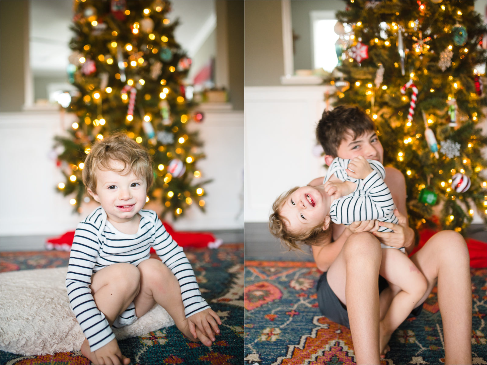 How to easily take Christmas tree photos with kids